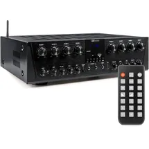 Power Dynamics PV280BT Verstärker mit Bluetooth - 8 Kanal Bluetooth-Receiver mit 800 Watt Leistung, MP3-Player, FM Radio - für Karaoke geeignet, inklusiv Fernbedienung - Schwarz