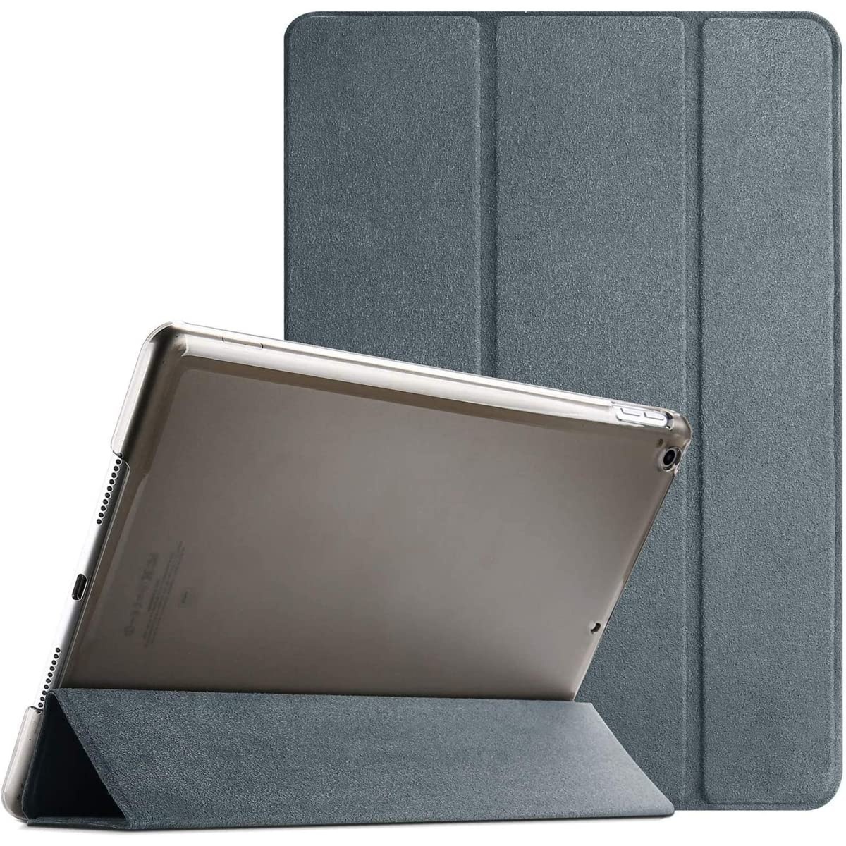 Atiyoo iPad Air 5 Tablet Hülle, Stoßfeste Rugged Schutzhülle, iPad Air 5 Hülle Fallresistent, Tempered Glass Screen Protector 360 Ständer, Leichte Standhülle, Grau