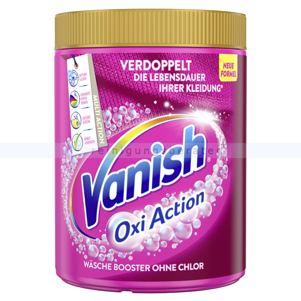 Vanish Oxi Action Fleckentferner Pink Pulver 1125 g Wäsche Booster ohne Chlor mit Aktivsauerstoff