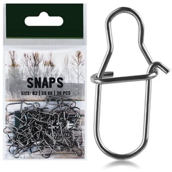 Zite Angelwirbel Karabiner Snaps Set 30 Stück Angelwirbel Gr. #2 25kg Zander & Hecht