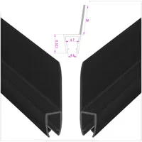 WITEN&NOCK 2er Set mit extra langer Dichtfahne Ersatzdichtung für Duschtür Gerade Glasstärke 5-6 mm Länge 100 cm - Witen&nock