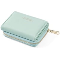 ANYWN Geldbörse Damen klein, Geldbeutel Damen klein, kleines Portemonnaie Damen, Geldtasche klein Damen mit Große Kapazität, Elegante und Süße Damen Geldbeutel mit Großes Münzfach 77-Grün