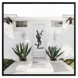 La Casa »Entrance door with Lable« Wandbild mit Strassapplikationen 80x80 cm Rahmen schwarz