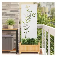 vidaXL Sichtschutz-Leinwand 50 x 140 cm Weiß Stahl