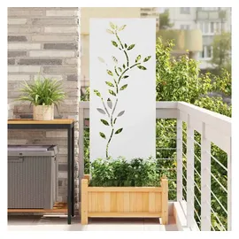 vidaXL Sichtschutz-Leinwand 50 x 140 cm Weiß Stahl