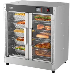 VEVOR Hot Box Speisenwärmer 5-stufiger Imbiss-Wärmeschrank mit Wasserschale