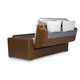 vente-unique Schlafsofa mit Matratze 3-Sitzer - 100% Büffelleder - Vintage-Optik - Matratze 13 cm - DELECTEA II