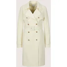 Madeleine Trenchcoat MADELEINE "Trenchcoat Eleganter Zweireiher mit breitem Reverskragen", Damen, Gr. 36, weiß (wollweiß), Obermaterial: 50% Polyester PES. 50% Wolle WO., Modern, gerade, Mäntel, Ärmelriegel