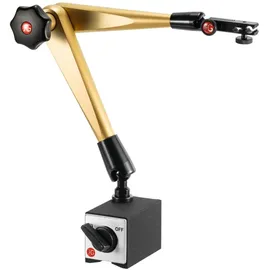 HÖRGER & GÄSSLER HG Hydraulisches Magnet-Messstativ (mit Fuß) mit mechanischer Feineinstellung am Uhrenhalter, Ausladung: 400 mm