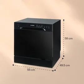 Klarstein Amazonia 8 Geschirrspüler (freistehend, 598 mm breit, Schwarz)