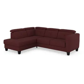 sit&more Ecksofa SIT & MORE "Belluci L-Form", lila (chianti), B:249cm H:85cm T:195cm, Sofas, Ecksofa, inklusive Federkern, wahlweise mit Bettfunktion und Bettkasten