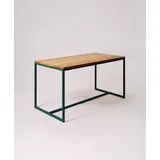 KAWENTSMANN Esstisch TALON Massivholztisch mit pulverbeschichtetem Stahlgestell (Tisch), aus massiver Eiche, mit Stahlgestell, Made in Germany, RAL-Farben grün 140 cm x 76 cm x 70 cm