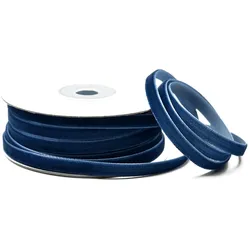 6mm Samtband 10m Schmuckband Geschenkband Schleifenband Stoffband Uni Dunkelblau