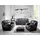 Mivano 2-Sitzer Sofa Casino, Bequeme Ledercouch mit moderner Kontrastnaht, 159 x 88 x 92, Kunstleder Schwarz,