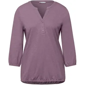 STREET ONE Tunikashirt STREET ONE, Damen, Gr. 38, lila (bright berry), Web, 100% Baumwolle, unifarben, comfort fit normal, Rundhals, elastischer Bund, Shirts, mit 3/4 Ärmeln