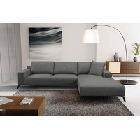 WERK2 Ecksofa WERK2 Faro Sofas Gr. B/H/T: 312 cm x 85 cm x 190 cm, Samtoptik, Recamiere rechts, grau (anthrazit) Ecksofas