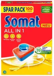 Somat Spülmaschinentabs All in 1, phosphatfrei S100A  , 1 Spar Pack = 100 Tabs