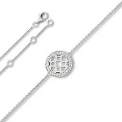 Silberarmband ONE ELEMENT "Zirkonia Symbol Armband aus 925 Silber 18 cm", silber, Armbänder, Damen, 18, Damen Silber Schmuck Symbol