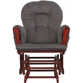 Mendler Relaxsessel HWC-C76 Cord 52 x 100 x 80 cm Dunkelgrau mit Hocker