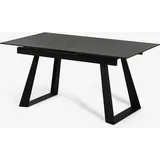 Esstisch 160-200x90cm ausziehbar modern Marmor-Effekt Caracas - Schwarz - Schwarz