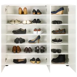 home24 Mister Bianco 120 x 115 x 34 cm hochglänzend weiß / weiß