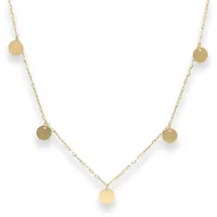 Schmuck Krone Goldkette 1,5mm Ankerkette mit runden Gravurplatten flach 585 Gelbgold 38cm, Gold 585 goldfarben