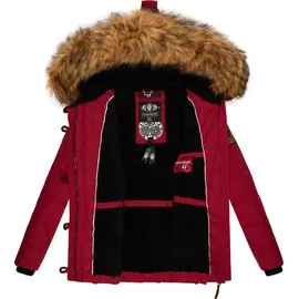 Navahoo Damen warme Winter Steppjacke mit abnehmbarem Kunstfell Zoja Blood Red Gr. S - S