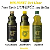 ICONICO 100% Italiano-Oliventresteröl-UNGEFILTERT - MIX 3x1 Liter Olivenöl ITALY