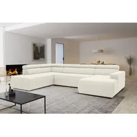 DOMO collection Wohnlandschaft Kunstleder U-Form 3-Sitzer Weiß
