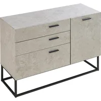[en.casa] - Sideboard Lavangen 75x100x35 cm Betonoptik, hell