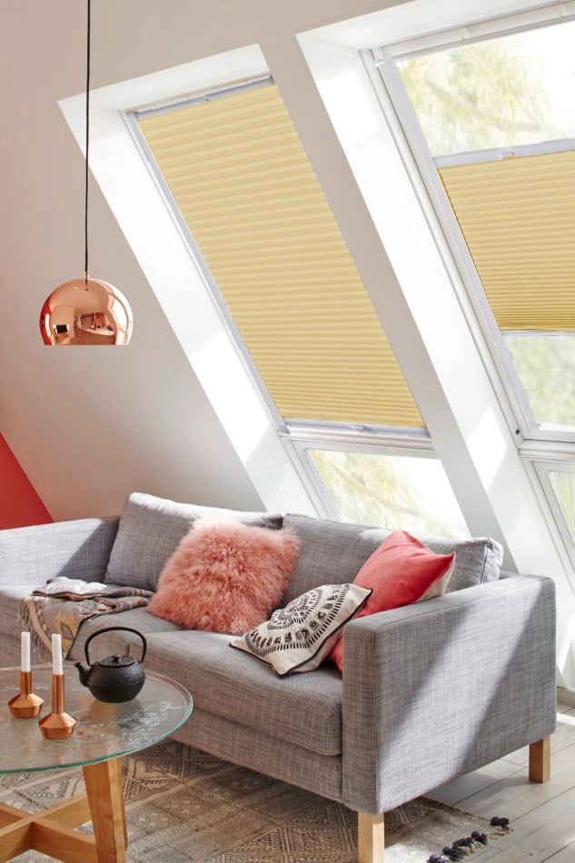 sunlines Dachfensterplissee »StartUp Style Honeycomb TL«, Lichtschutz, verspannt sunlines zartgelb + weiß 93,9 cm