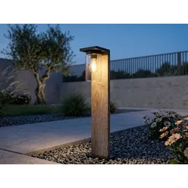 meine wunschleuchte Laterne schwarz Holzoptik 65 cm 1x E27 LED wechselbar