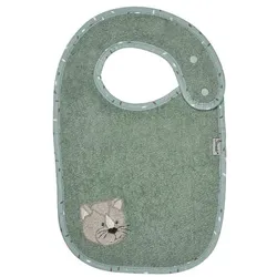 Sterntaler Lätzchen Katze Lilly mit Druckknopf steingrün