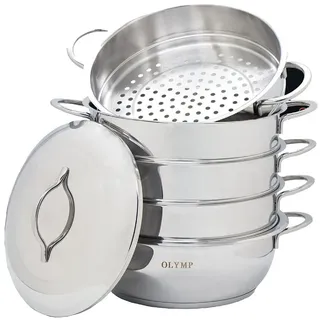 olymp handels gmbh Mantowarka Dampfkocher 24 cm 6 Tlg Dampfgarer Edelstahl Induktion