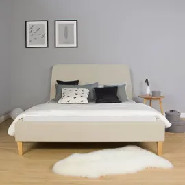 Homestyle4u Polsterbett 140 x 200 cm Beige