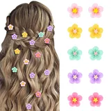 LunarCharm 10 Stück bunten kleine Blumen-Haarspangen für Mädchen und Frauen, süße Haarnadeln mit Blumen, kleine Blumenclips für das Haar, florale Haarspangen, Haarschmuck