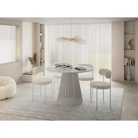 WFL GROUP Esstisch Ø 100 cm grau-beige