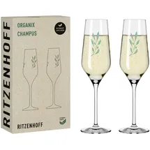 Ritzenhoff & Breker RITZENHOFF Champagnerglas 400 ml 2er Set Organix Nr. 1 - Grün,