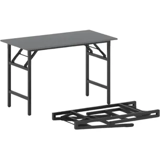 Konferenztisch klappbar, Klapptisch FAST READY, 120x60 cm, Graphit, schwarzes Gestell