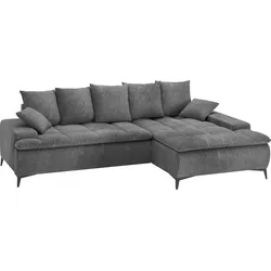 Ecksofa MR. COUCH "Haiti III, L-Form", grau (dolce 16 graphite), B:280cm H:87cm T:180cm, Dolce (100% Polyester), Sofas, Wahlweise mit Kaltschaumpolsterung
