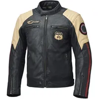 Held Baker 2, Lederjacke - Schwarz/Beige/Dunkelrot - 50