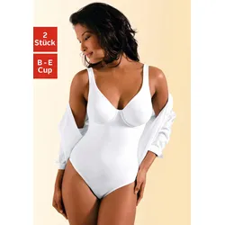 T-Shirt-Body NUANCE, Damen, Gr. 75, Cup B, schwarz (schwarz, weiß), Obermaterial: 77% Polyamid (TACTEL), 16% Elasthan (LYCRA), 7% Baumwolle, Basic, figurbetont, eckiger Ausschnitt, ohne Ärmel, Bodies, mit Bügel, mit bodyforming Effekt, Shape wear Body, Shaping Body