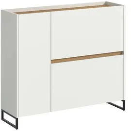 Die Möbelfundgrube Schuhschrank 110 x 94 x 0 cm 3-türig weiß / weiß