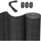 Woltu Sichtschutzmatte 800 x 120 cm grau PVC 2 St.