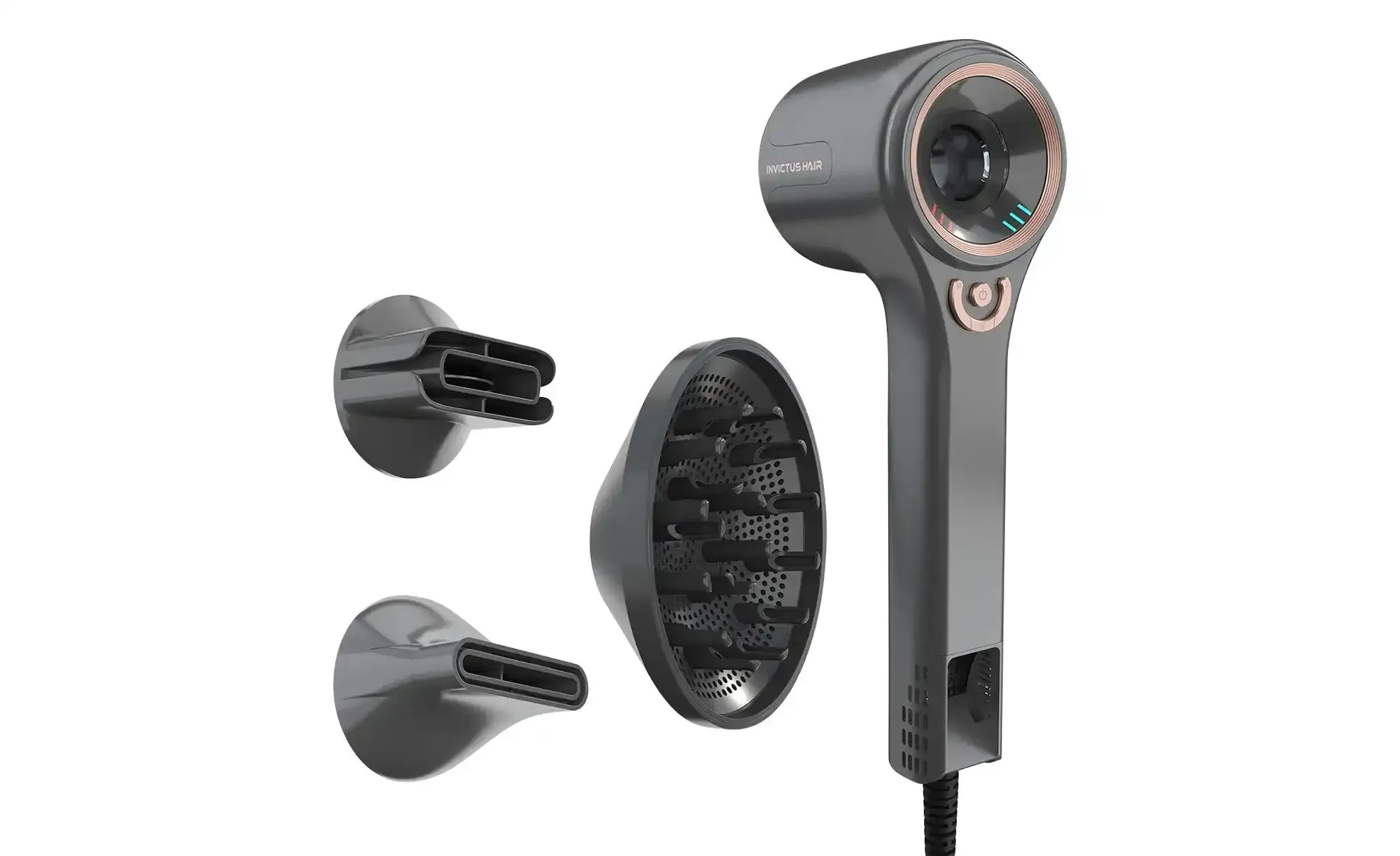 Genius Haartrockner  Invictus D7 , grau , Kunststoff,Material-Mix , Maße (cm): B: 9,5 H: 24,5 T: 7.5