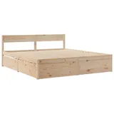 vidaXL Massivholzbett ohne Matratze 180x200 Kiefernholz