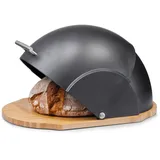 Zeller Rollbrotkasten Bamboo/Kunststoff schwarz