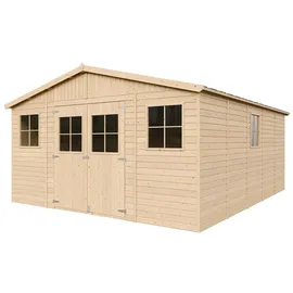 TIMBELA Gartenhaus 4,93 x 4,93 m Beige