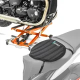 Set: Motorrad Hebebühne Midlift XL bis 500kg orange ConStands mit Gel Sitzkissen Neopren M Gelkissen Sitzauflage sw