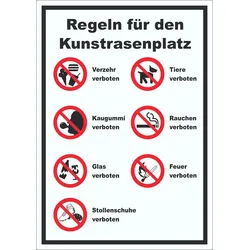 Aufkleber Regeln Kunstrasenplatz A7 (74x105mm)